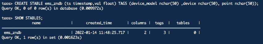TDengine 在 TCL 空調(diào)能源數(shù)據(jù)管理平臺的實(shí)踐 - TDengine Database 時(shí)序數(shù)據(jù)庫 taos> SHOW STABLES TDengine Database