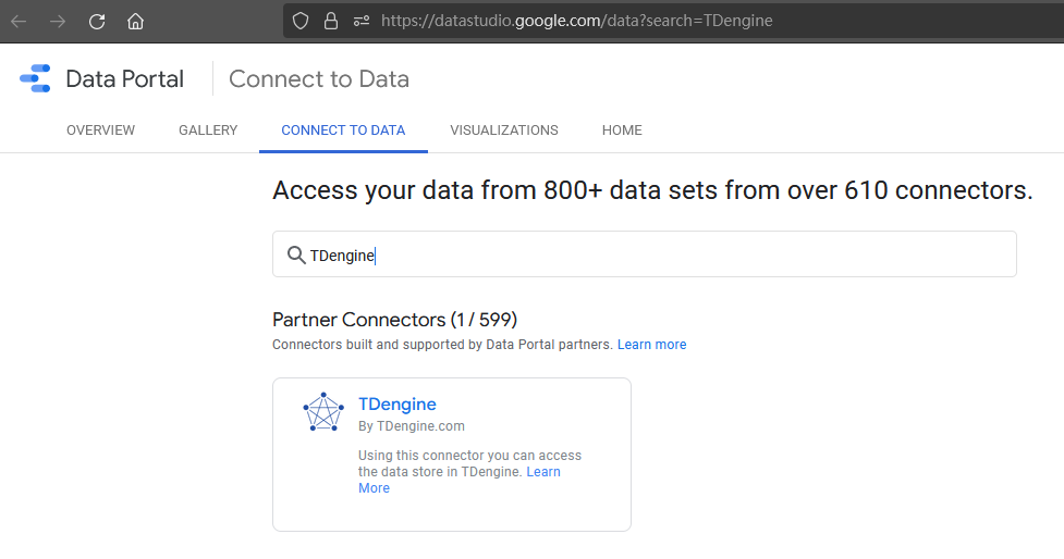 Google Data Studio 應(yīng)用商店中的 TDengine Database