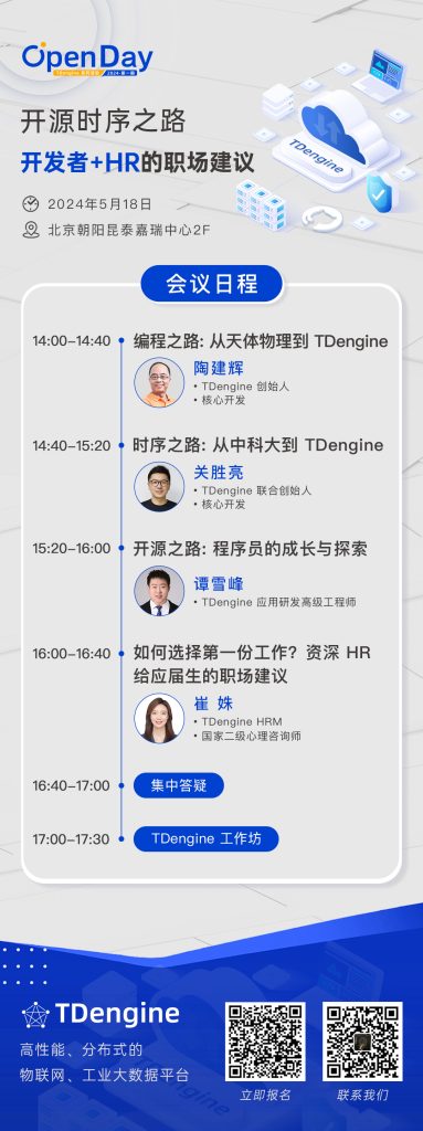 TDengine Open Day:探索開源數據庫的未來與職業(yè)發(fā)展 - TDengine Database 時序數據庫 TDengine Open Day:探索開源數據庫的未來與職業(yè)發(fā)展 - TDengine Database 時序數據庫