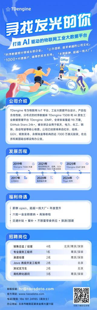 開工即沖刺！TDengine 啟動招聘模式，開啟工業(yè)數(shù)據(jù)新征程 - TDengine Database 時序數(shù)據(jù)庫
